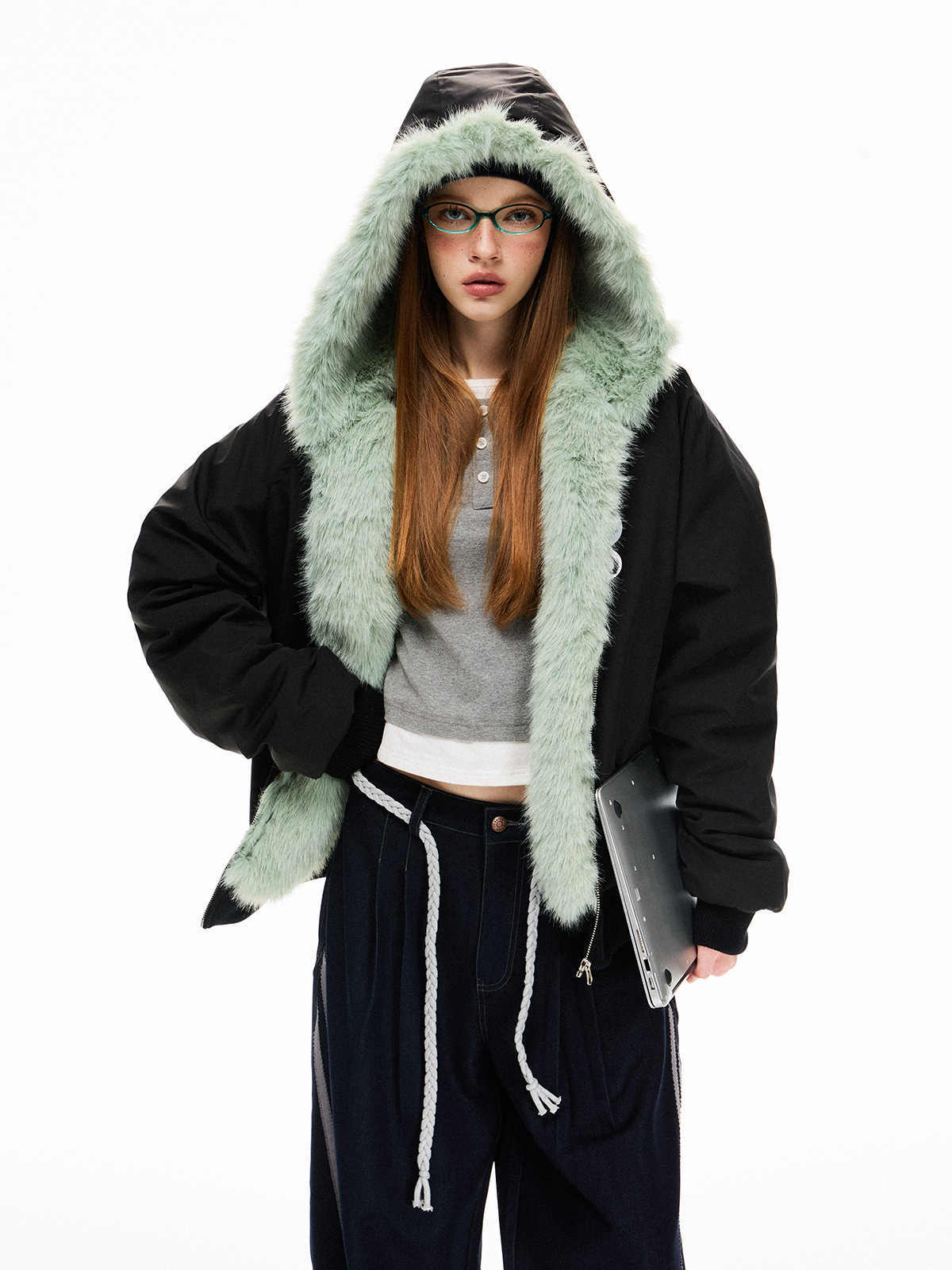 Women's Loose Fleece-lined Warm Parka Cotton Jacket Top Women's Loose Fleece-lined Warm Parka Cotton Jacket Top