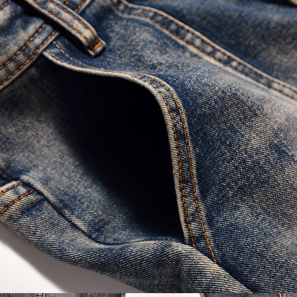 Fashion Personalized Washed Worn Jeans Men Fashion Personalized Washed Worn Jeans Men