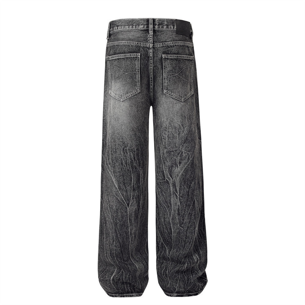 Water Ripple Straight Jeans For Men Water Ripple Straight Jeans For Men