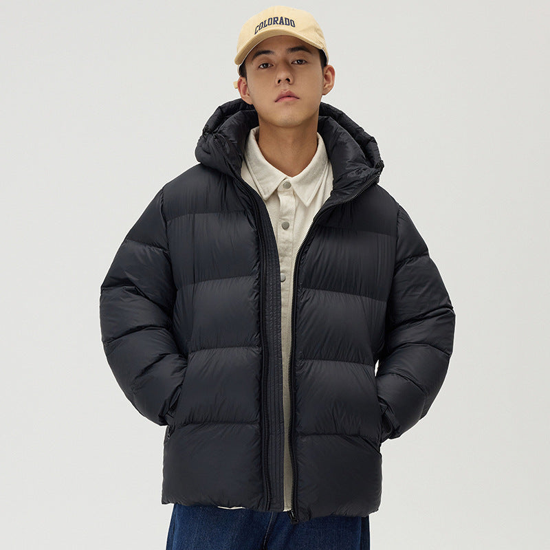 Down Jacket Thickened Couple Winter New Windproof Coat Solid Color Hooded Down Jacket Thickened Couple Winter New Windproof Coat Solid Color Hooded