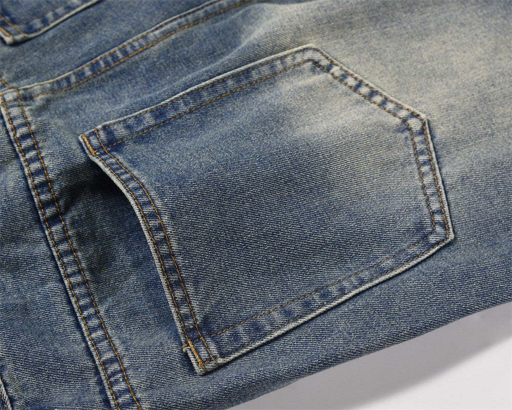 Bright White Washing Water Cargo Jeans Men Bright White Washing Water Cargo Jeans Men