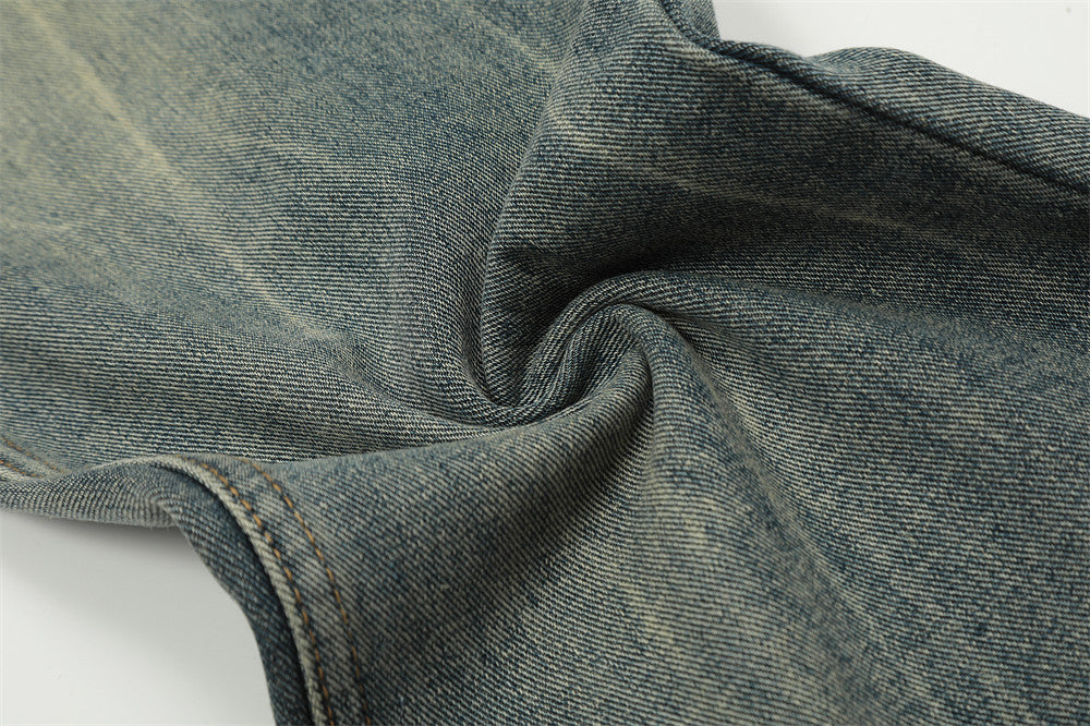 Fashion American Retro Washed Worn Jeans Men Fashion American Retro Washed Worn Jeans Men