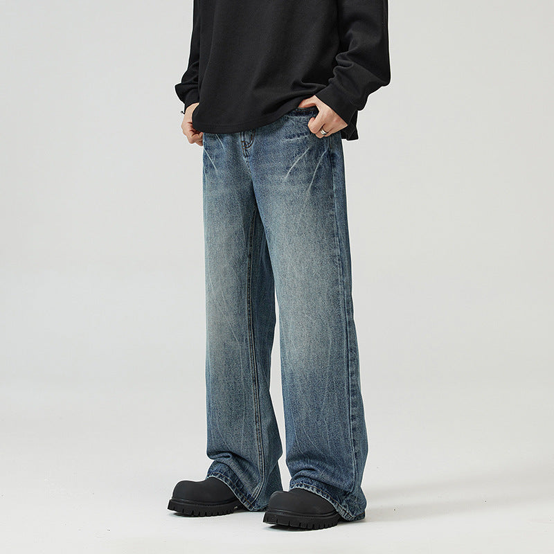 Men's Lightning Crack Blue Jeans Men's Lightning Crack Blue Jeans