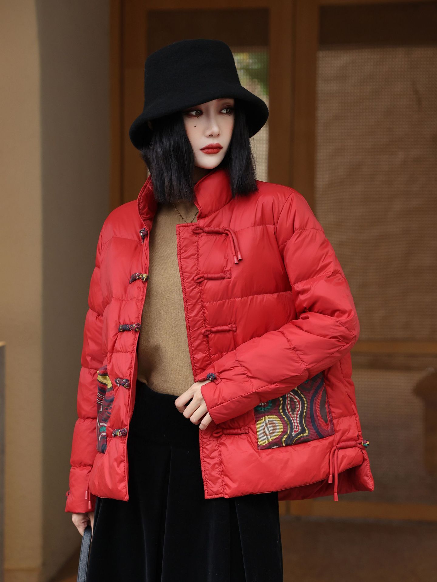 Chinese Retro Down Jacket Women's Stand Collar Chinese Retro Down Jacket Women's Stand Collar