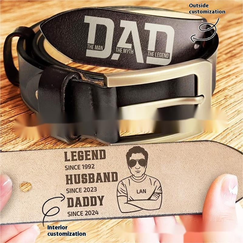 Father's Day Gift European Vintage Men's Pin Buckle Belt Card Stitch Double-sided Engraved Pants Pocket Father's Day Gift European Vintage Men's Pin Buckle Belt Card Stitch Double-sided Engraved Pants Pocket