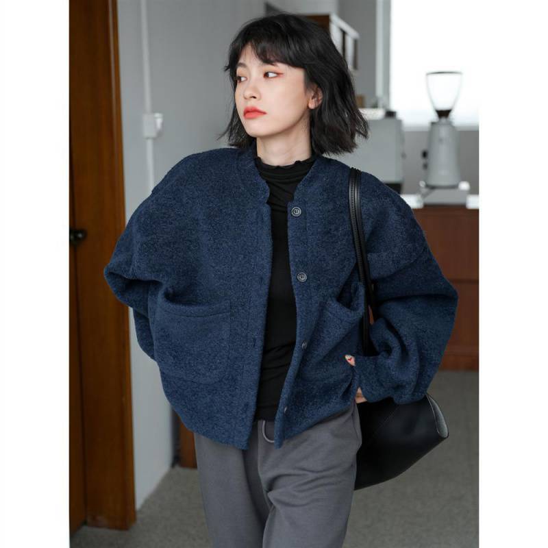 Woolen Jacket Women Korean Style Wild Loose Casual Short Woolen Jacket Women Korean Style Wild Loose Casual Short