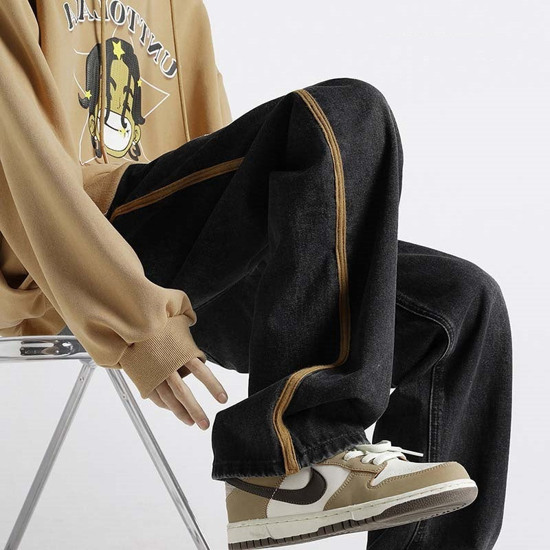 Men's Spring Retro Washed Loose Straight Casual Pants Men's Spring Retro Washed Loose Straight Casual Pants