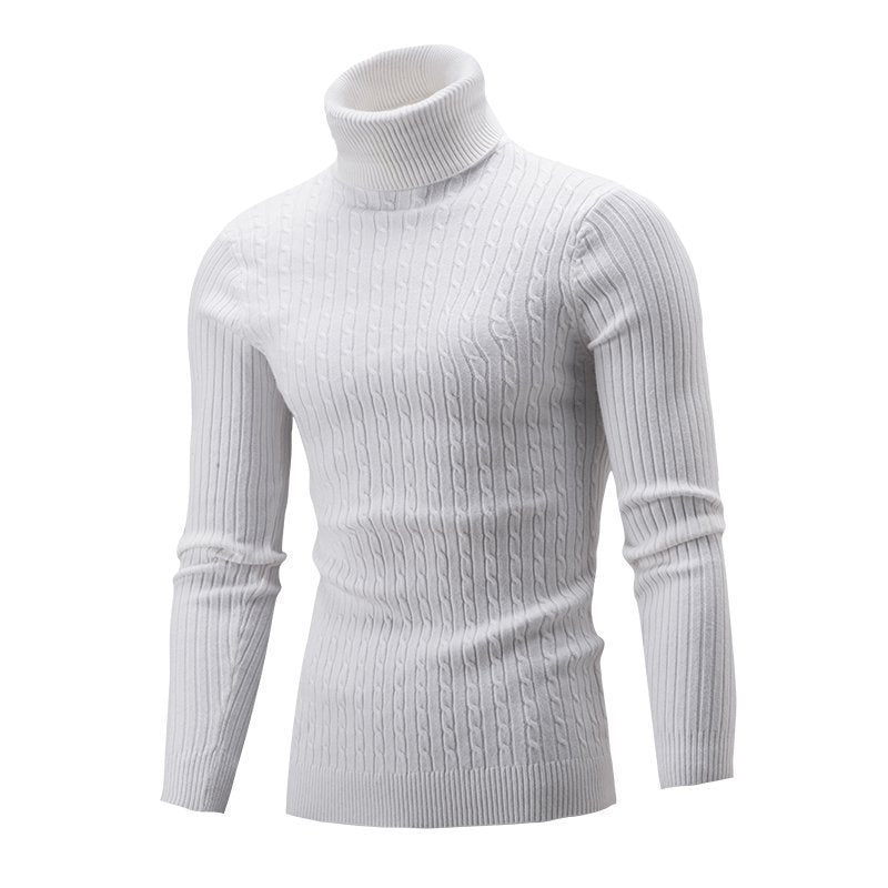 Men's Sweater Casual Retro Twisted Flower Turtleneck Knitting Men's Sweater Casual Retro Twisted Flower Turtleneck Knitting