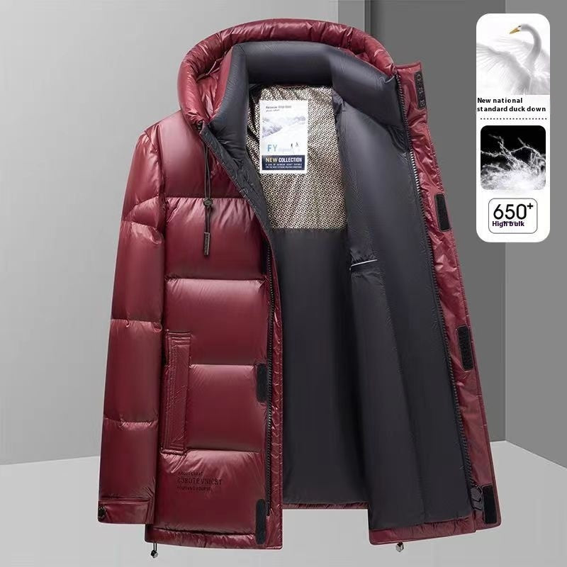 New Winter Down Jacket Men's Duck Down Cold-proof Black Gold Graphene Disposable Hooded Jacket New Winter Down Jacket Men's Duck Down Cold-proof Black Gold Graphene Disposable Hooded Jacket