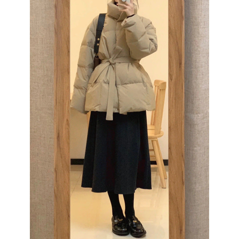 Waist-controlled Lace-up Cotton Coat Jacket Women Waist-controlled Lace-up Cotton Coat Jacket Women