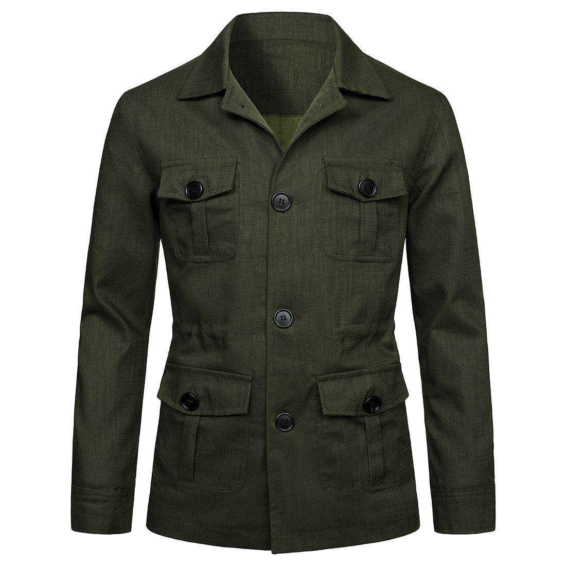 Lapel Multi-pocket Workwear Jacket Men Lapel Multi-pocket Workwear Jacket Men
