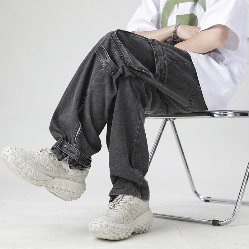 Retro Multi-pocket Workwear Jeans For Men Retro Multi-pocket Workwear Jeans For Men