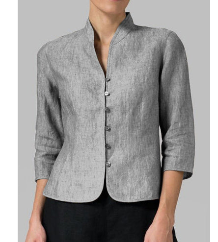 Cotton And Linen Short Women's Jackets Cotton And Linen Short Women's Jackets