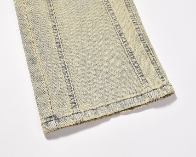 RO Style Wide Leg Patchwork Cargo Pants Jeans Men RO Style Wide Leg Patchwork Cargo Pants Jeans Men