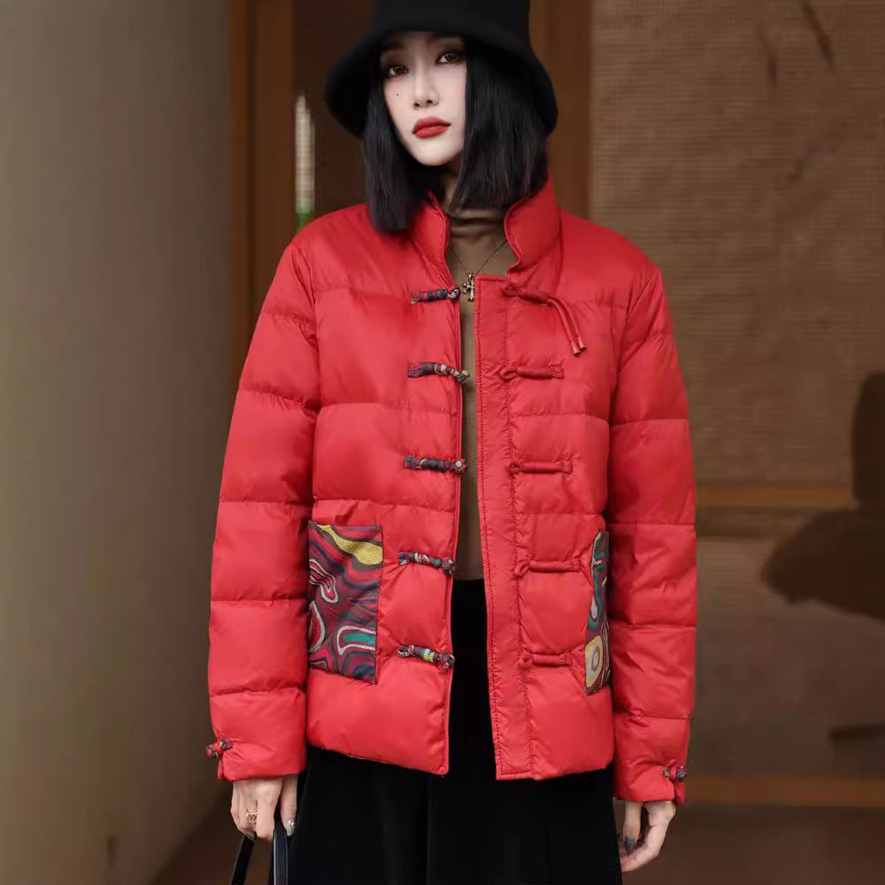 Chinese Retro Down Jacket Women's Stand Collar Chinese Retro Down Jacket Women's Stand Collar