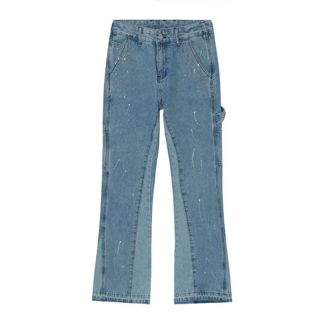Basic Slightly Flared Split Jeans Basic Slightly Flared Split Jeans