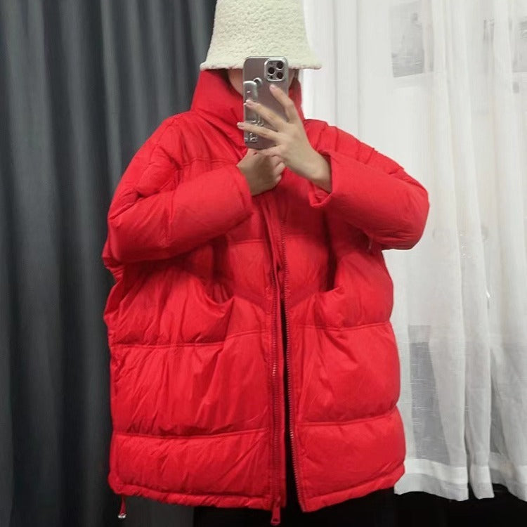 Women's Mid-length Hooded Loose Thick White Duck Down Winter Coat Women's Mid-length Hooded Loose Thick White Duck Down Winter Coat