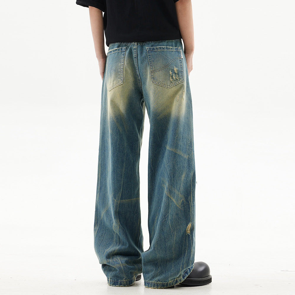 Washed And Worn Ripped Jeans For Men And Women Washed And Worn Ripped Jeans For Men And Women
