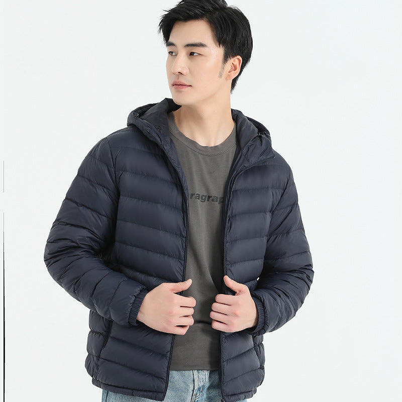 Men's Thin Hood Down Jacket Trendy Korean Slim Fit White Duck Down Men's Thin Hood Down Jacket Trendy Korean Slim Fit White Duck Down