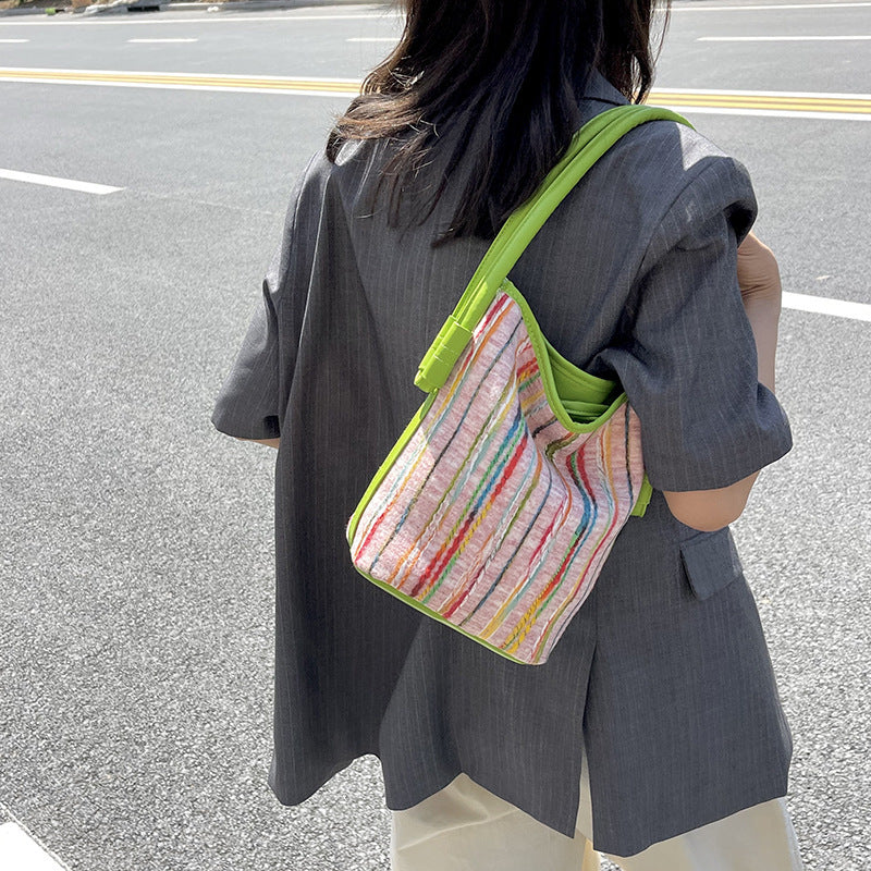 Canvas Bucket Bags For Women Summer Popular New Fashion Color Contrast Canvas Bucket Bags For Women Summer Popular New Fashion Color Contrast
