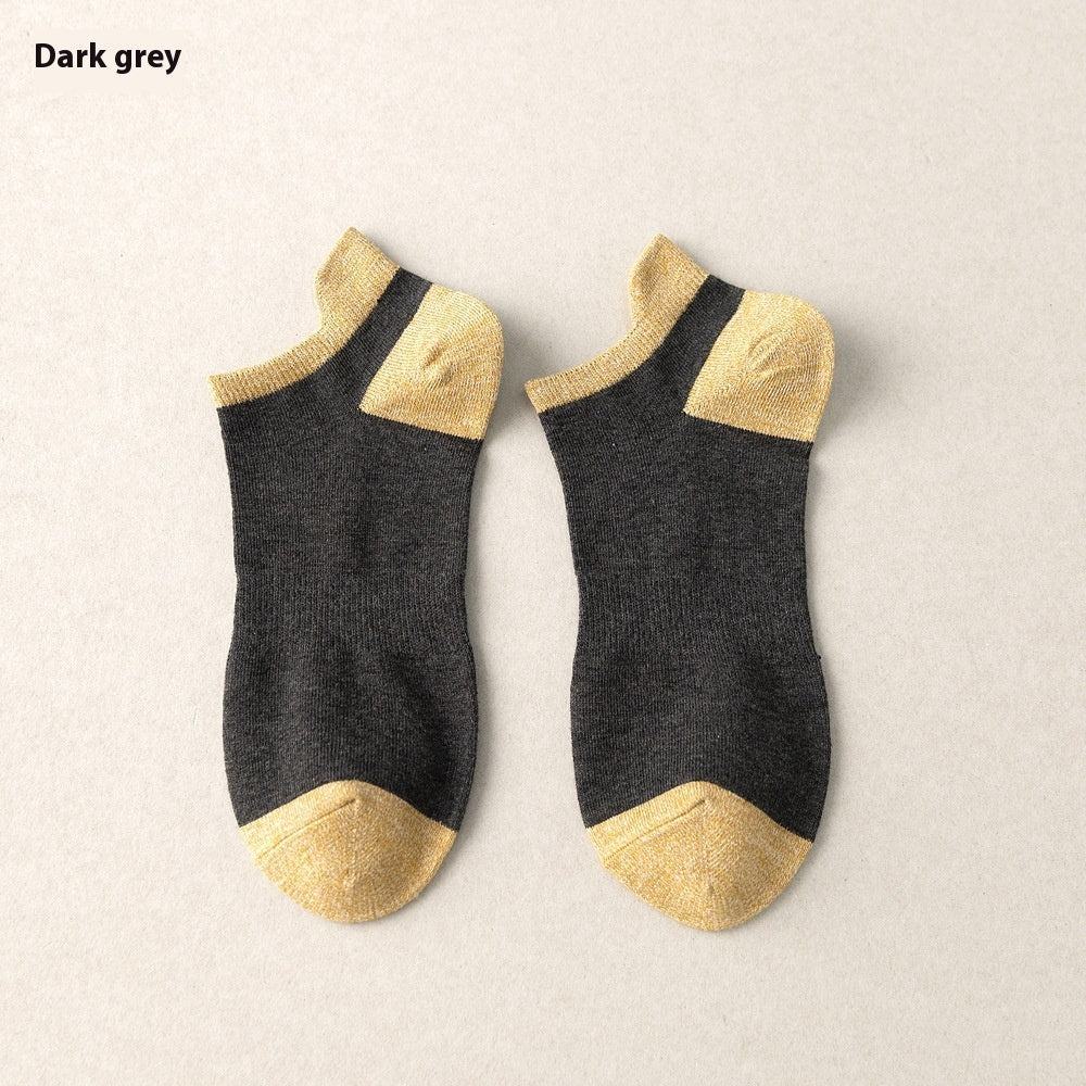 Combed Cotton Bottom Sweat-absorbing Deodorant Anti-ankle Socks Low-cut Men's Retro Waist Combed Cotton Bottom Sweat-absorbing Deodorant Anti-ankle Socks Low-cut Men's Retro Waist