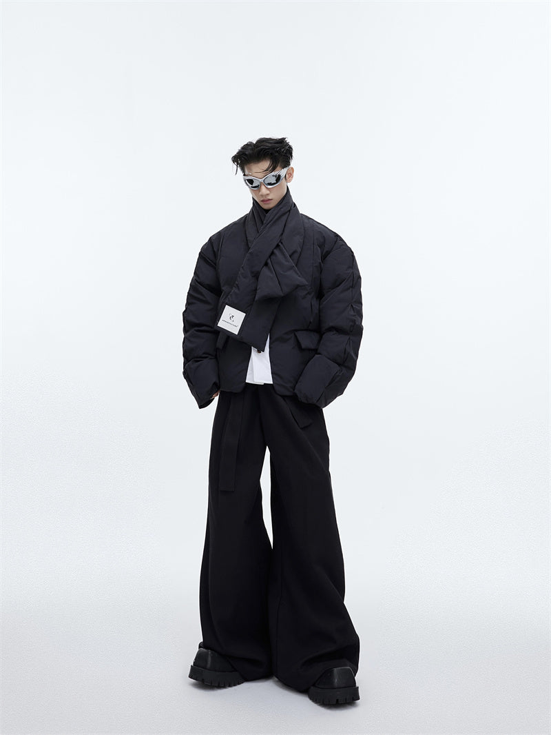 Men Design Cotton-padded Jackets With Scarves Men Design Cotton-padded Jackets With Scarves