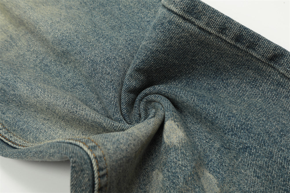 Fashion Personality Water Washed Hole Jeans For Men Fashion Personality Water Washed Hole Jeans For Men