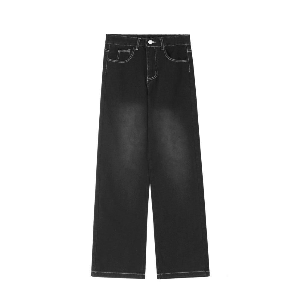Letter Embroidered Straight Jeans For Men Letter Embroidered Straight Jeans For Men