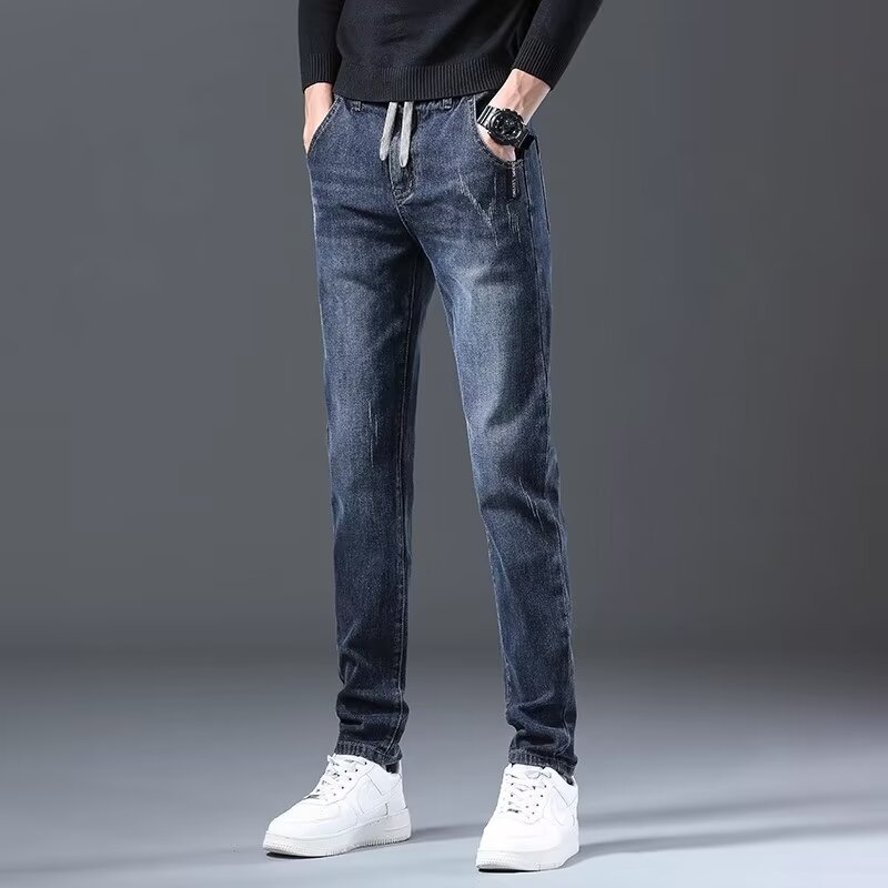 Jeans Men's Straight Loose Elastic All-matching Long Pants Jeans Men's Straight Loose Elastic All-matching Long Pants