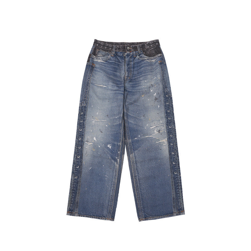 Vintage Washed Ripped Digital Printing Jeans Vintage Washed Ripped Digital Printing Jeans