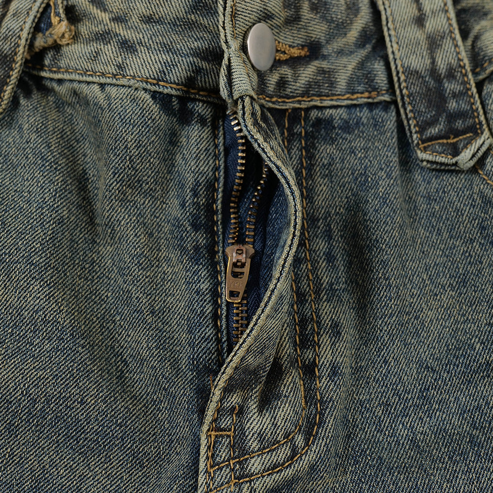 Punk Distressed Washed Denim Overalls Men Punk Distressed Washed Denim Overalls Men