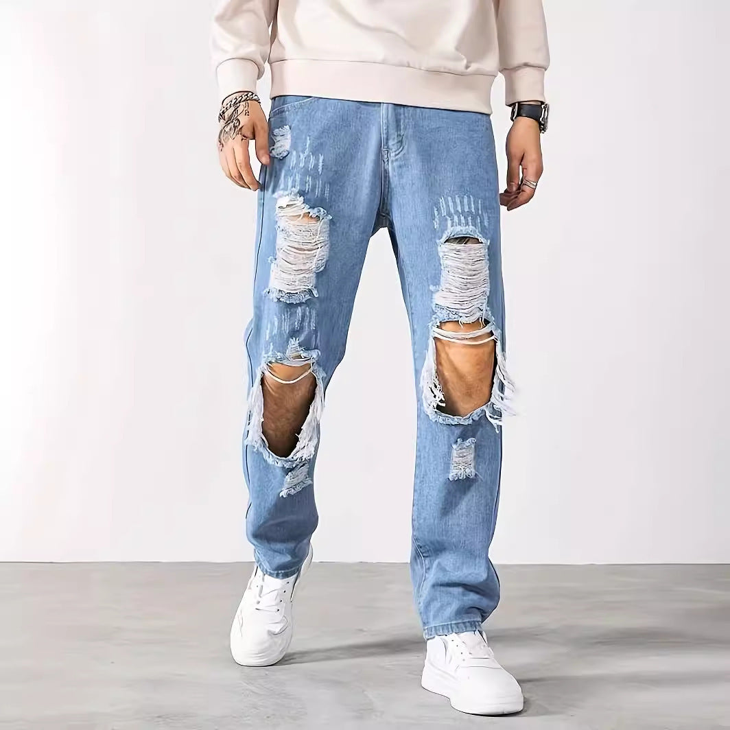 Ripped Men Fashion Brands Korean Style Scrape Cropped Pants Ripped Men Fashion Brands Korean Style Scrape Cropped Pants
