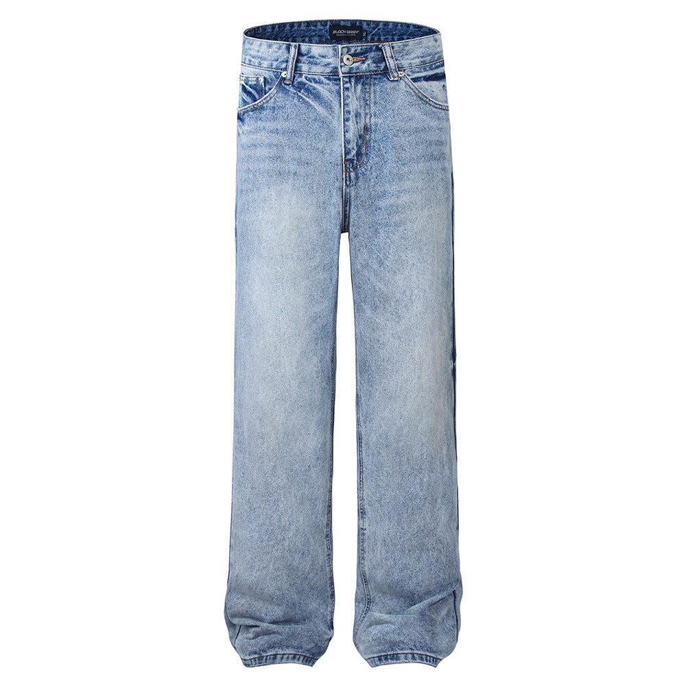 Simple Washed Straight Jeans For Men Simple Washed Straight Jeans For Men