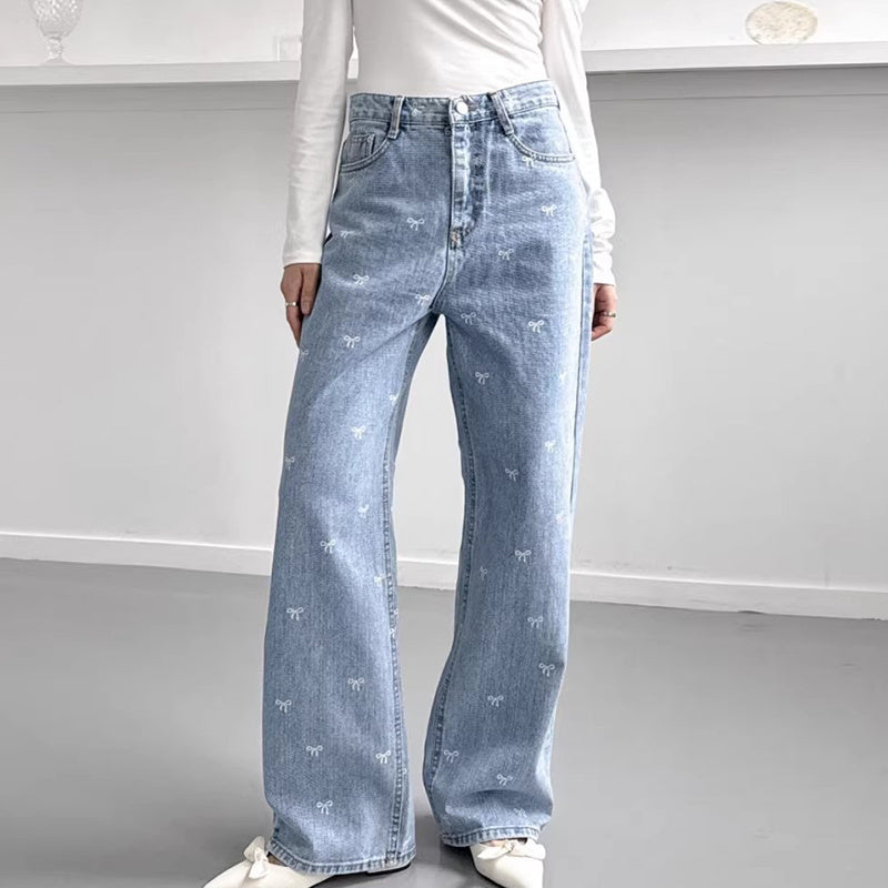 All-matching Wide Leg Straight Jeans For Women All-matching Wide Leg Straight Jeans For Women