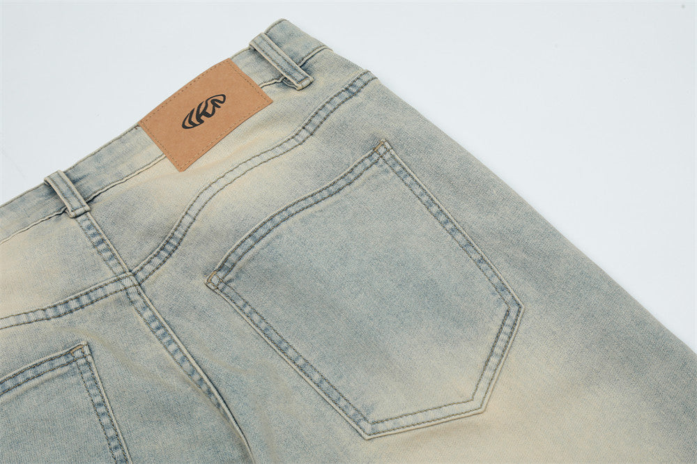 Washed White Straight Jeans For Men Washed White Straight Jeans For Men