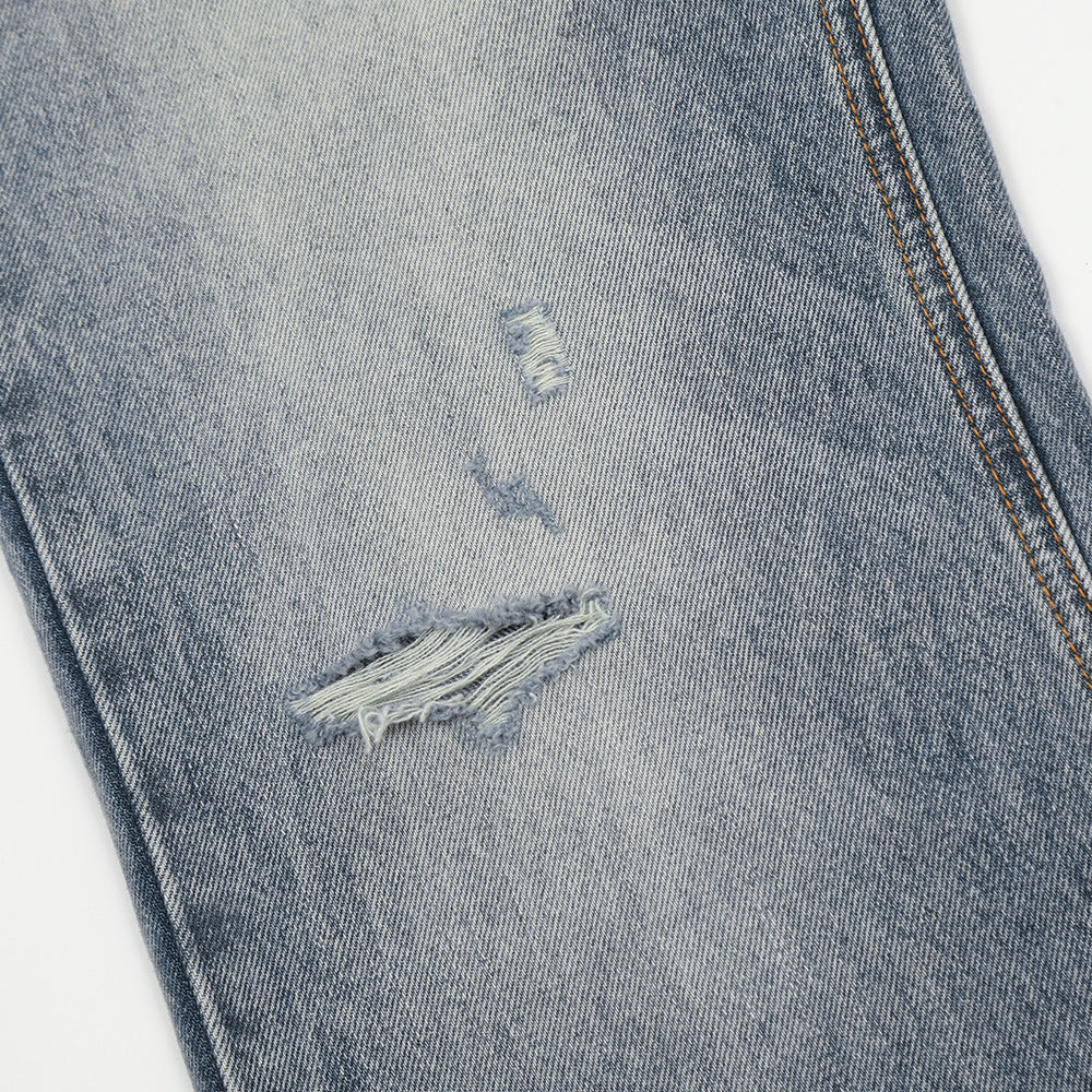 Washing Hole Denim Bootcut Trousers Trendy Punk Washing Hole Denim Bootcut Trousers Trendy Punk