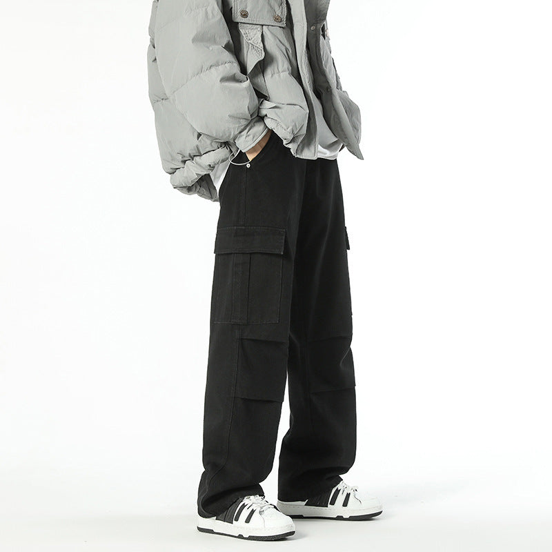 Loose Wide Leg Multi-pocket Jeans For Men Loose Wide Leg Multi-pocket Jeans For Men