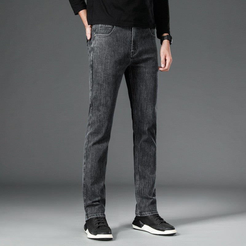 Men's Loose Straight Business Pants Winter Thick Style Trousers Men's Loose Straight Business Pants Winter Thick Style Trousers