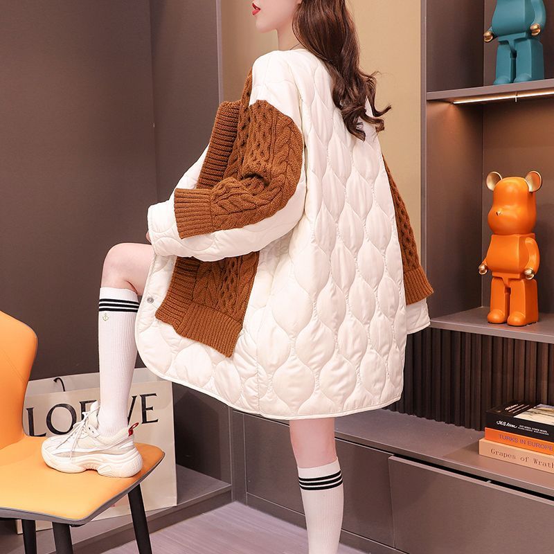 Women's Patchwork Sweater Cardigan Mid-length Women's Patchwork Sweater Cardigan Mid-length