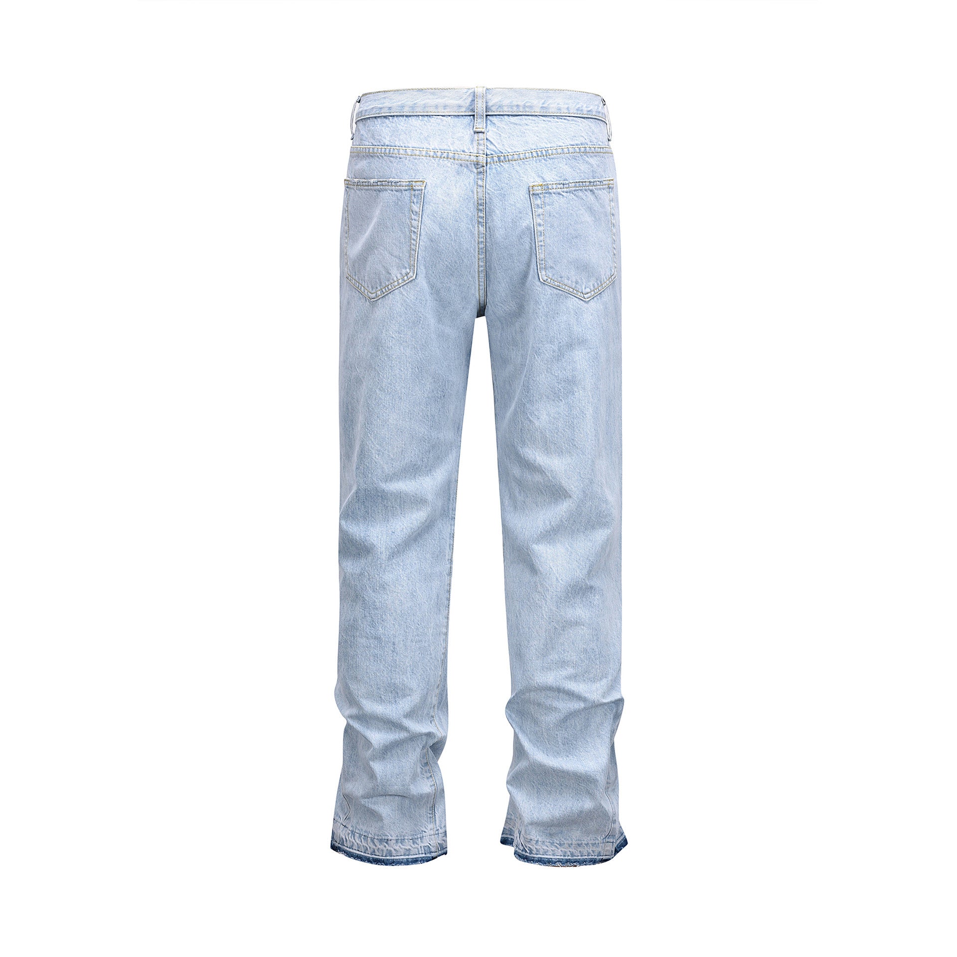 Water Washed Hole Stitching Bootleg Pants Jeans Water Washed Hole Stitching Bootleg Pants Jeans