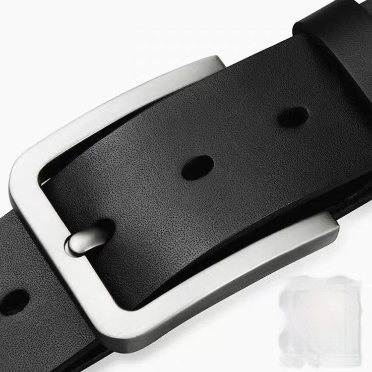 Cowhide Pin Buckle Belt Men's Single-layer Leather Punching Belt Cowhide Pin Buckle Belt Men's Single-layer Leather Punching Belt