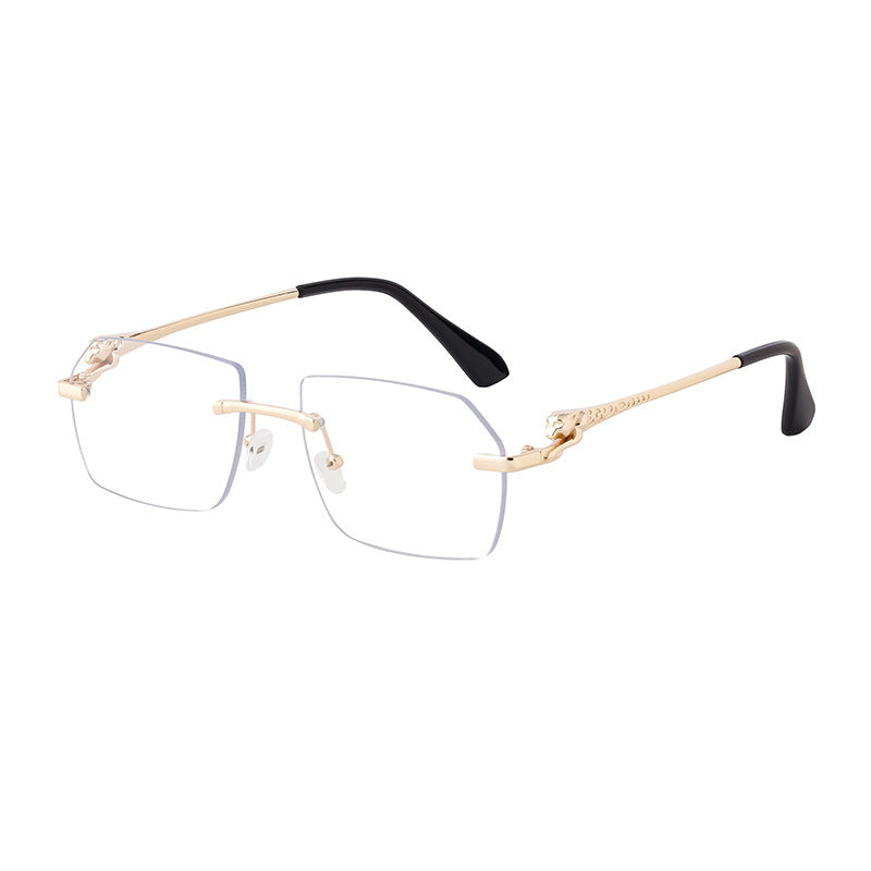 Frameless Trimming Leopard Temple Men Retro Square Frame Driving Sunglasses Frameless Trimming Leopard Temple Men Retro Square Frame Driving Sunglasses