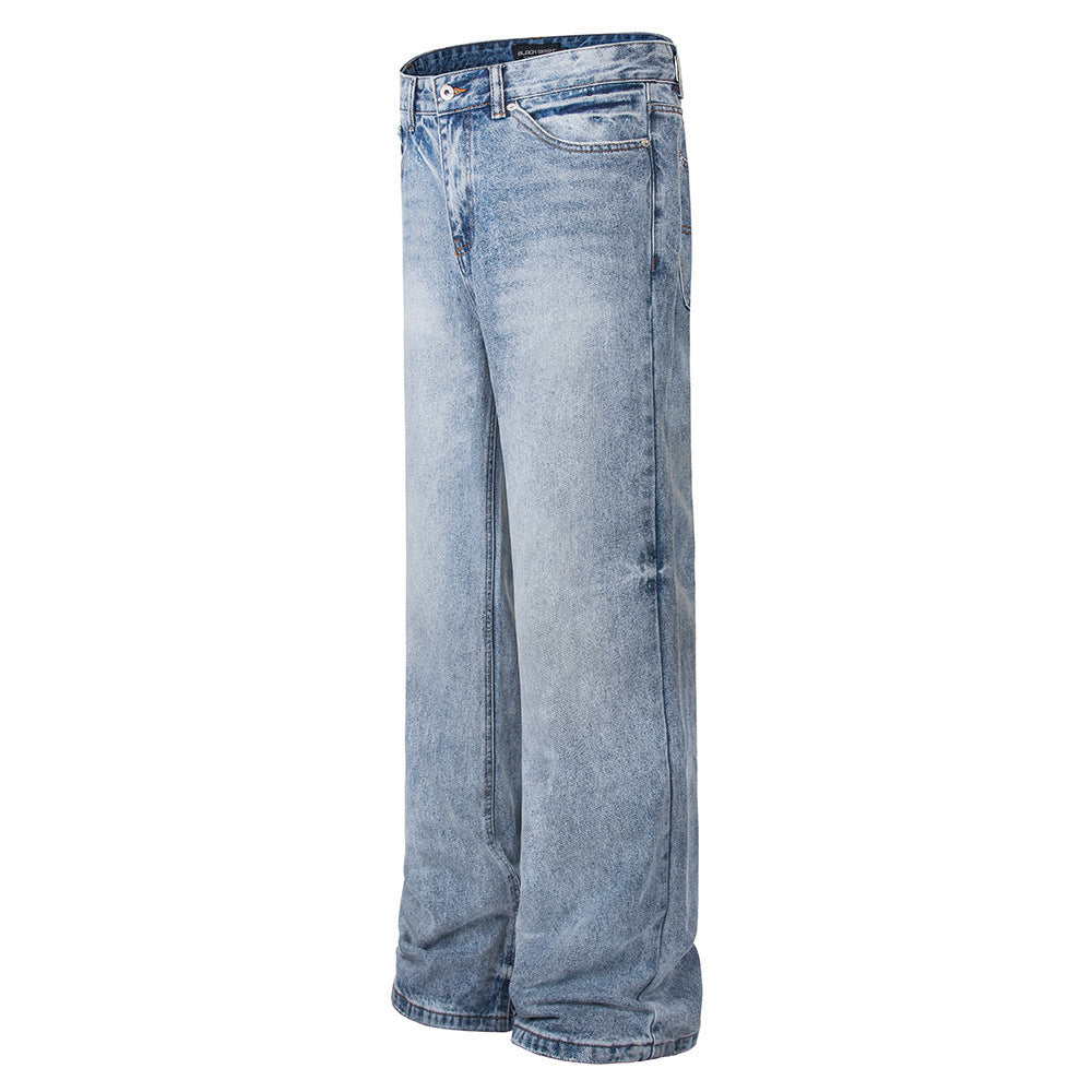 Simple Washed Straight Jeans For Men Simple Washed Straight Jeans For Men