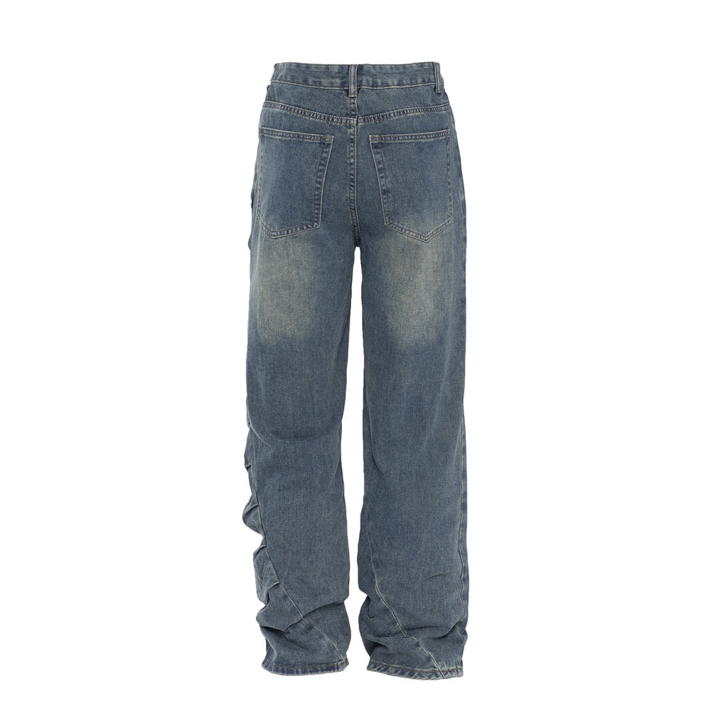 Washing Water Bright White Worn Jeans Men Washing Water Bright White Worn Jeans Men