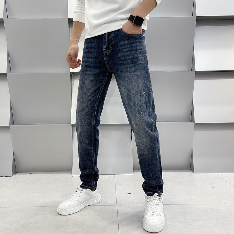 Men's Casual Slim Fit Straight Leg Elastic Jeans Men's Casual Slim Fit Straight Leg Elastic Jeans