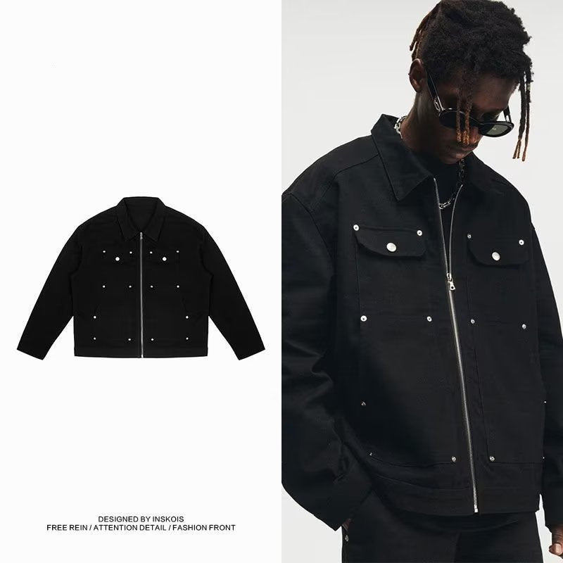Autumn Retro American Washed Denim Jacket For Men Autumn Retro American Washed Denim Jacket For Men