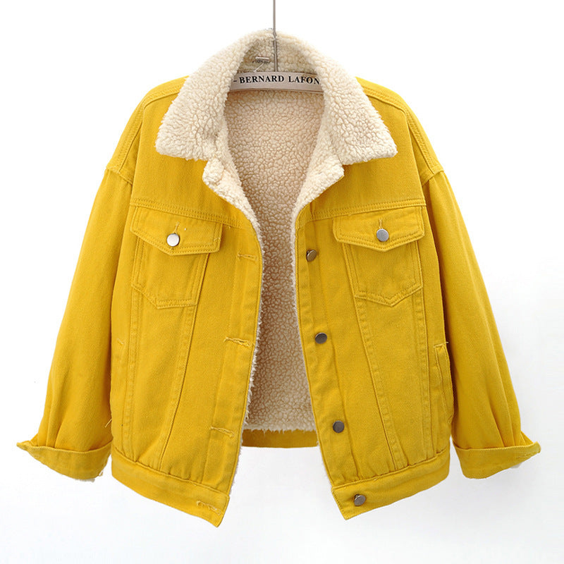 Lamb Wool Thickened Plus Velvet Denim Jacket Women Lamb Wool Thickened Plus Velvet Denim Jacket Women