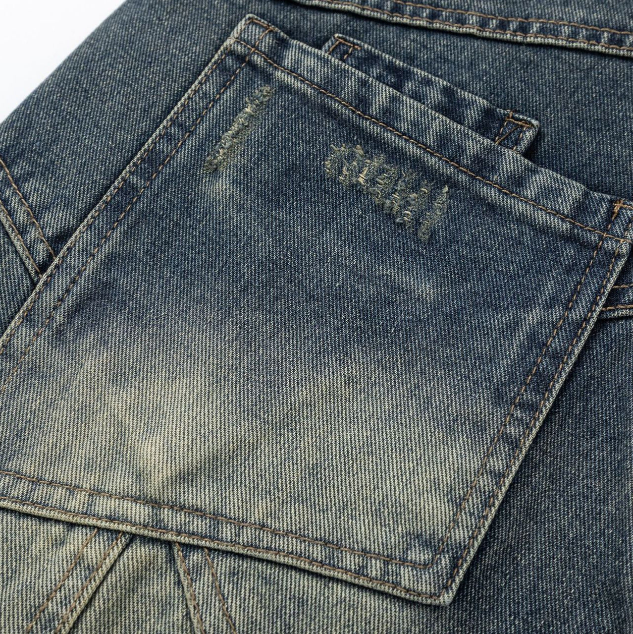 Straight Jeans Loose Distressed Retro Long Pants Straight Jeans Loose Distressed Retro Long Pants