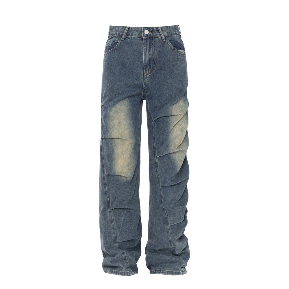 Washing Water Bright White Worn Jeans Men Washing Water Bright White Worn Jeans Men