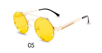 Round Steampunk Sunglasses Brand Design Men Women Metal Punk Round Steampunk Sunglasses Brand Design Men Women Metal Punk